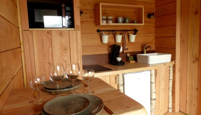 Le coin cuisine cabane et spa