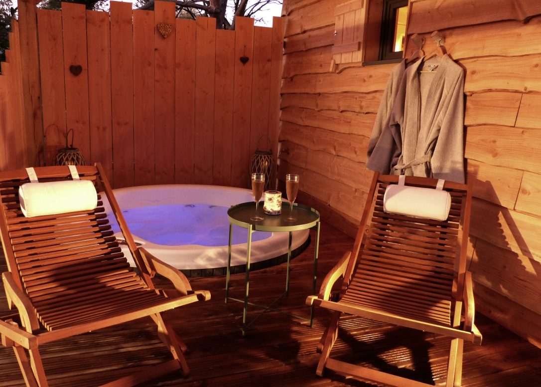 Le bain de campagne cabane et spa Cabane et spa terrasse