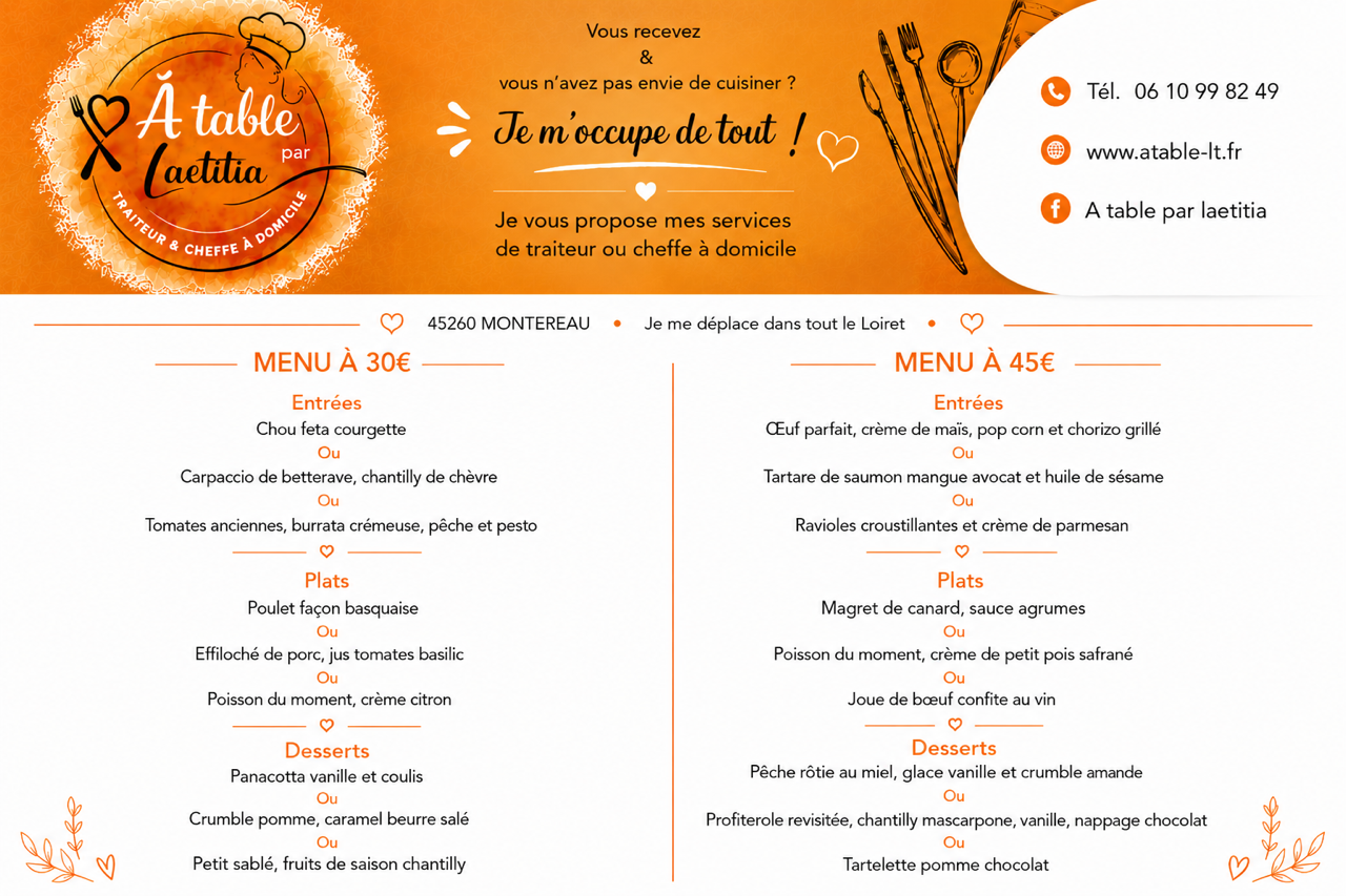 Carte traiteur